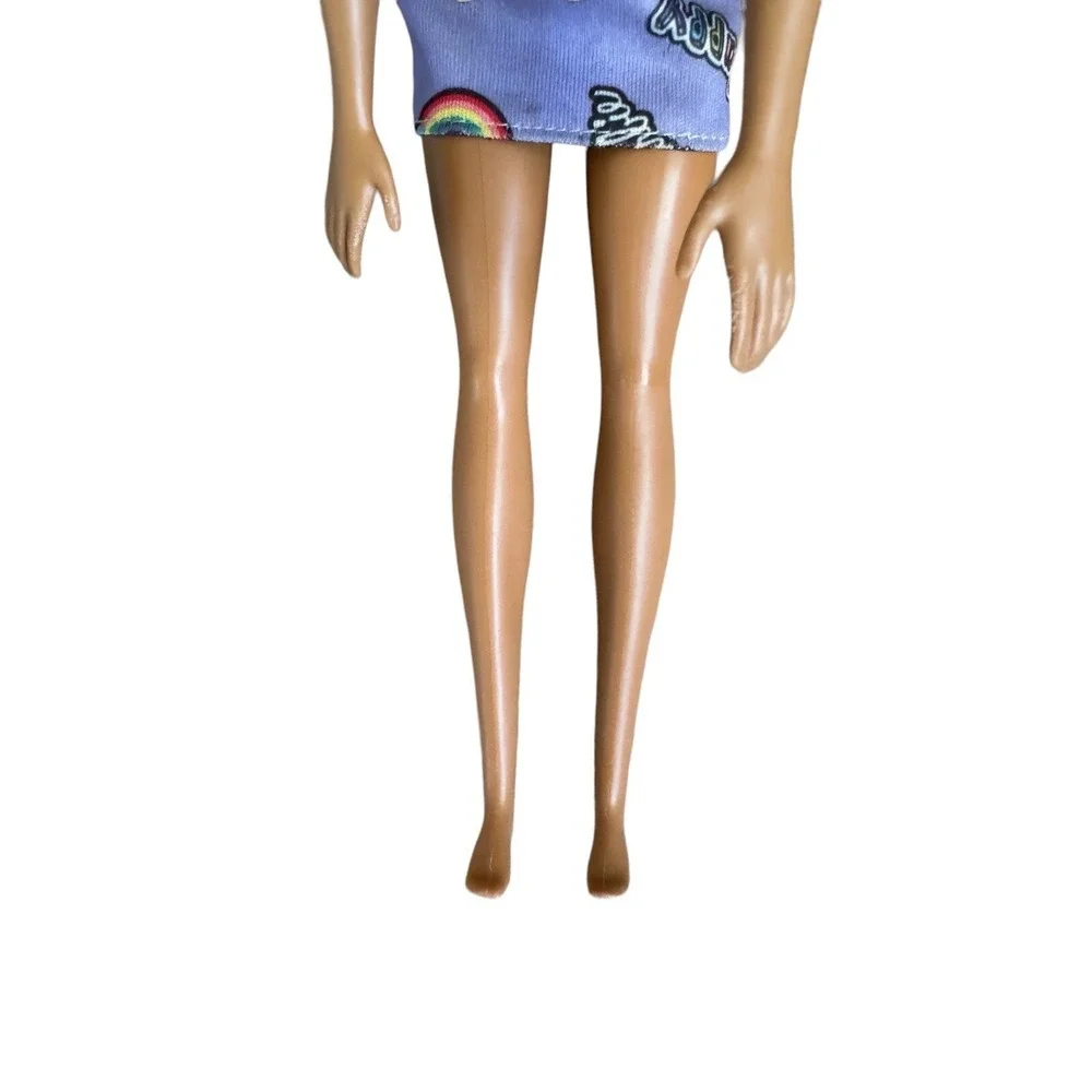 Mattel‎ 2015 African American Barbie Doll Green Eyes With Sundress D4